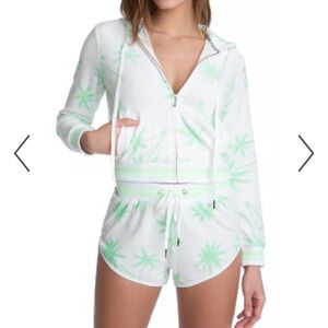 Juicy Couture White Palm Tree Terry
Zip Up Hoodie size small s